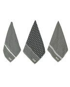Kitchen Towel Set in Gray Organic Turkish Cotton, Assorted 3 Pack