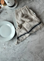 Kitchen Towel Set of 2 in a Linen and Cotton Flat Weave
