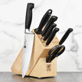 Knife Set with Block, 8-Piece Forged High-Carbon Stainless Steel Collection, German-Made Blades