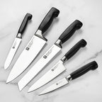 Knife Set with Block, 8-Piece Forged High-Carbon Stainless Steel Collection, German-Made Blades