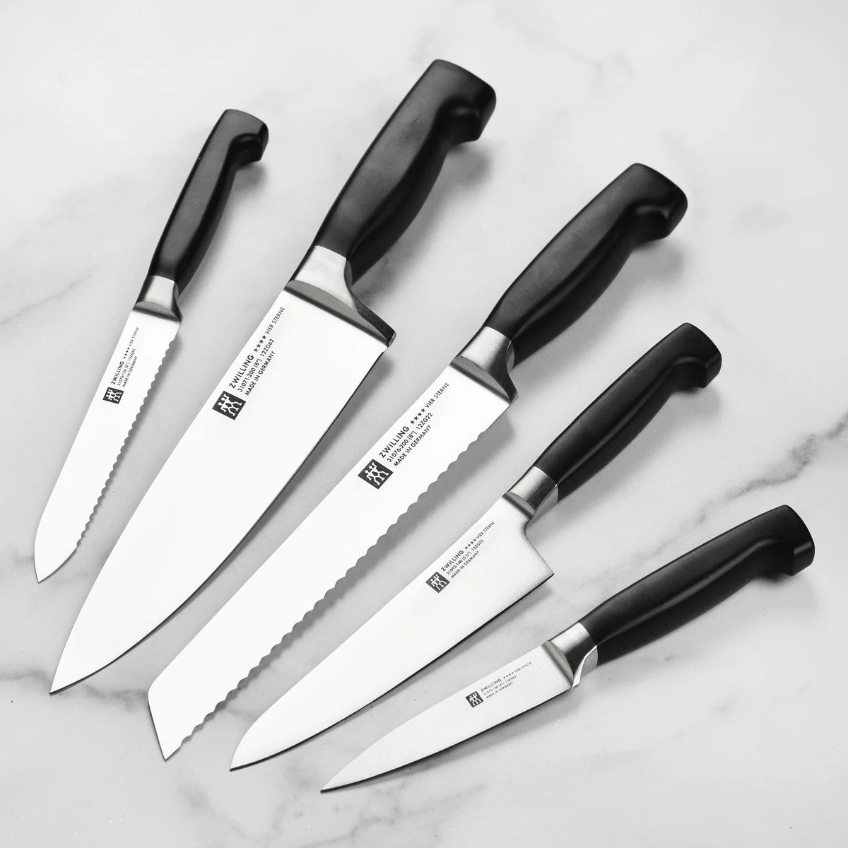Knife Set with Block, 8-Piece Forged High-Carbon Stainless Steel Collection, German-Made Blades