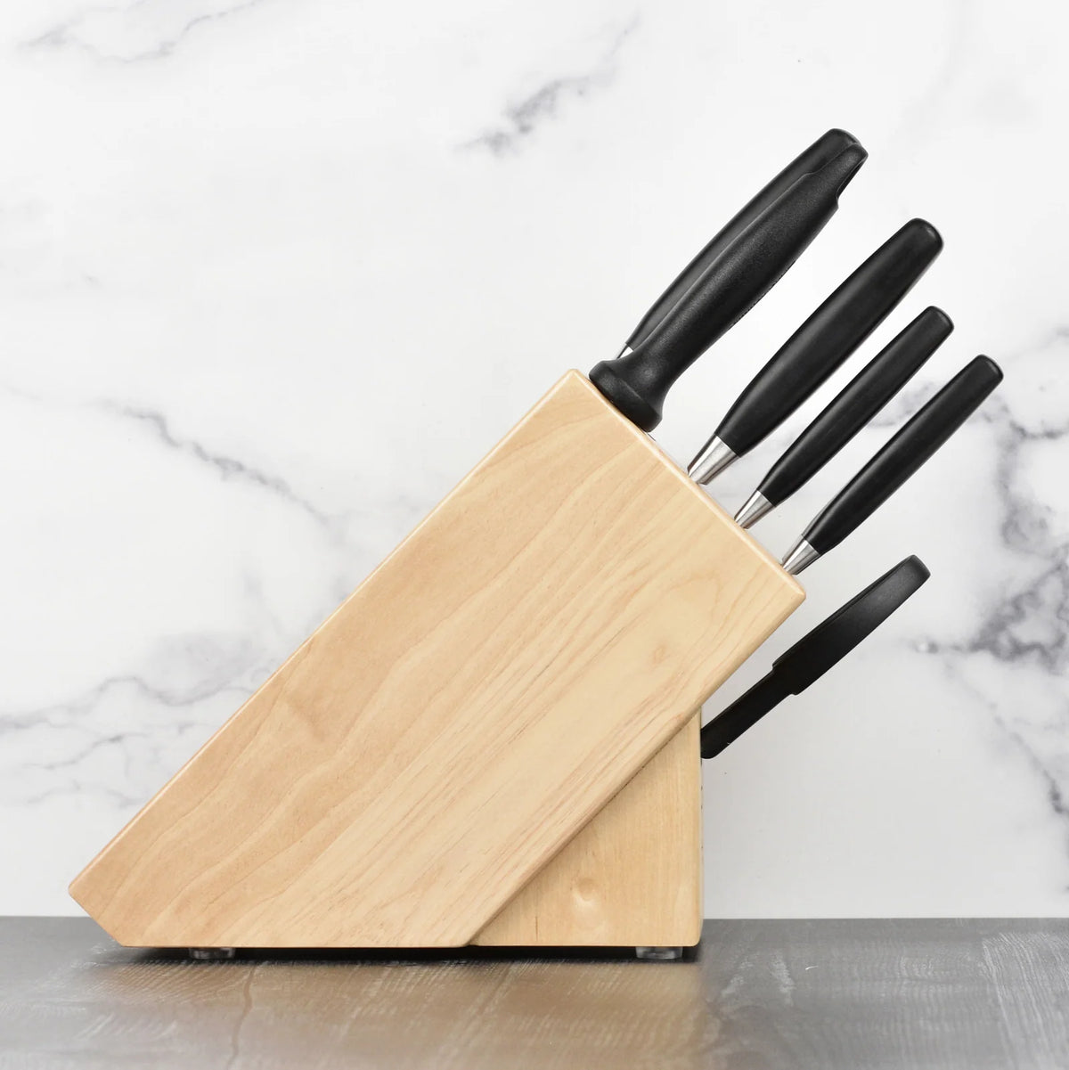 Knife Set with Block, 8-Piece Forged High-Carbon Stainless Steel Collection, German-Made Blades