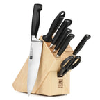 Knife Set with Block, 8-Piece Forged High-Carbon Stainless Steel Collection, German-Made Blades