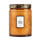 Large Jar Candle, 18oz Scented Home Fragrance with Embossed Glass Design and Approximately 100-Hour Burn — Baltic Amber