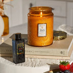 Large Jar Candle, 18oz Scented Home Fragrance with Embossed Glass Design and Approximately 100-Hour Burn