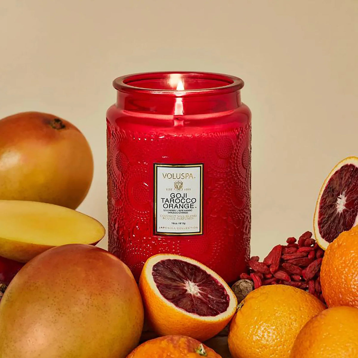 Large Jar Candle, 18oz Scented Home Fragrance with Embossed Glass Design and Approximately 100-Hour Burn