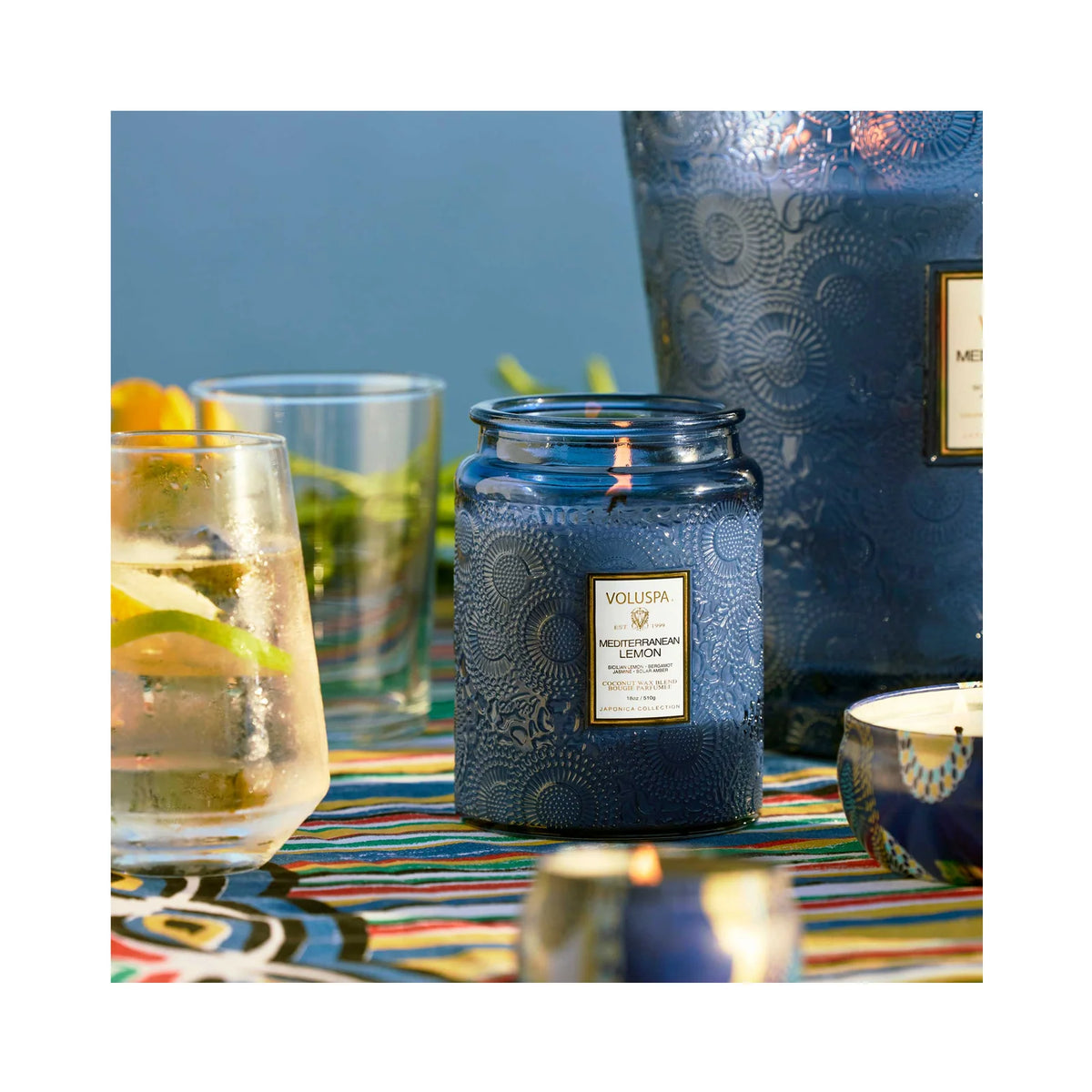 Large Jar Candle, 18oz Scented Home Fragrance with Embossed Glass Design and Approximately 100-Hour Burn