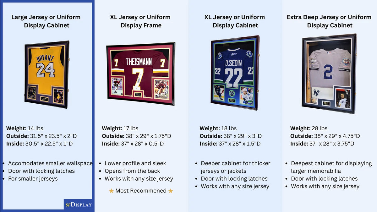 Large Jersey or Uniform Display Case