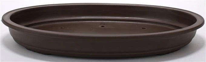 Large Low Oval Bonsai Pot in Brown High Impact Plastic