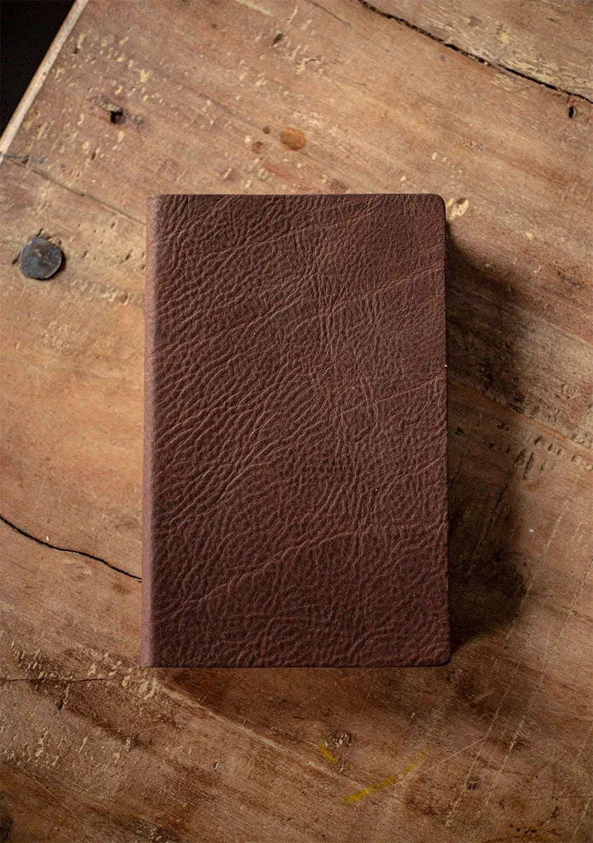 Large Print NIV Leather Bible, Handbound in Full-Grain Bovine Leather for Single-Column Scripture Reading — Hickory