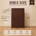 Large Print NIV Leather Bible, Handbound in Full-Grain Bovine Leather for Single-Column Scripture Reading