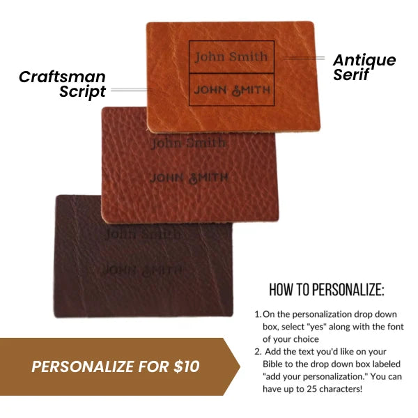 Large Print NIV Leather Bible, Handbound in Full-Grain Bovine Leather for Single-Column Scripture Reading