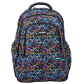 Large School Backpack with Monster Truck Print, Three Zipped Compartments, Laptop Pocket and Water-Resistant 600D Outer