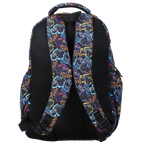 Large School Backpack with Monster Truck Print, Three Zipped Compartments, Laptop Pocket and Water-Resistant 600D Outer