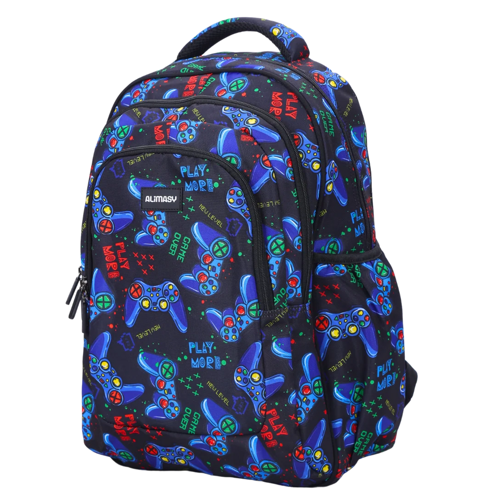 Large School Backpack with Three Zipped Compartments, Laptop Pocket, Water-Resistant 600D Polyester and Padded Straps