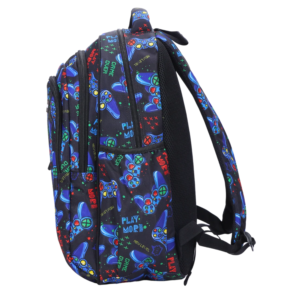 Large School Backpack with Three Zipped Compartments, Laptop Pocket, Water-Resistant 600D Polyester and Padded Straps