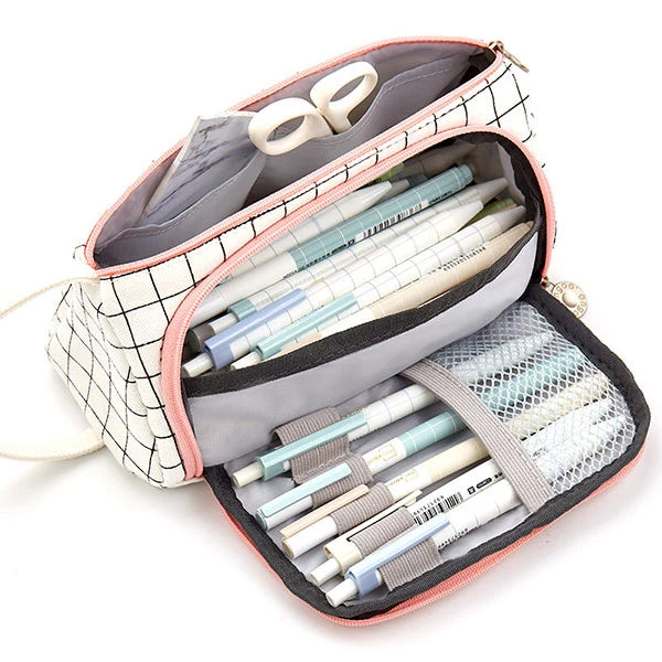 Large Stationery Organizer Pencil Case, Grid A