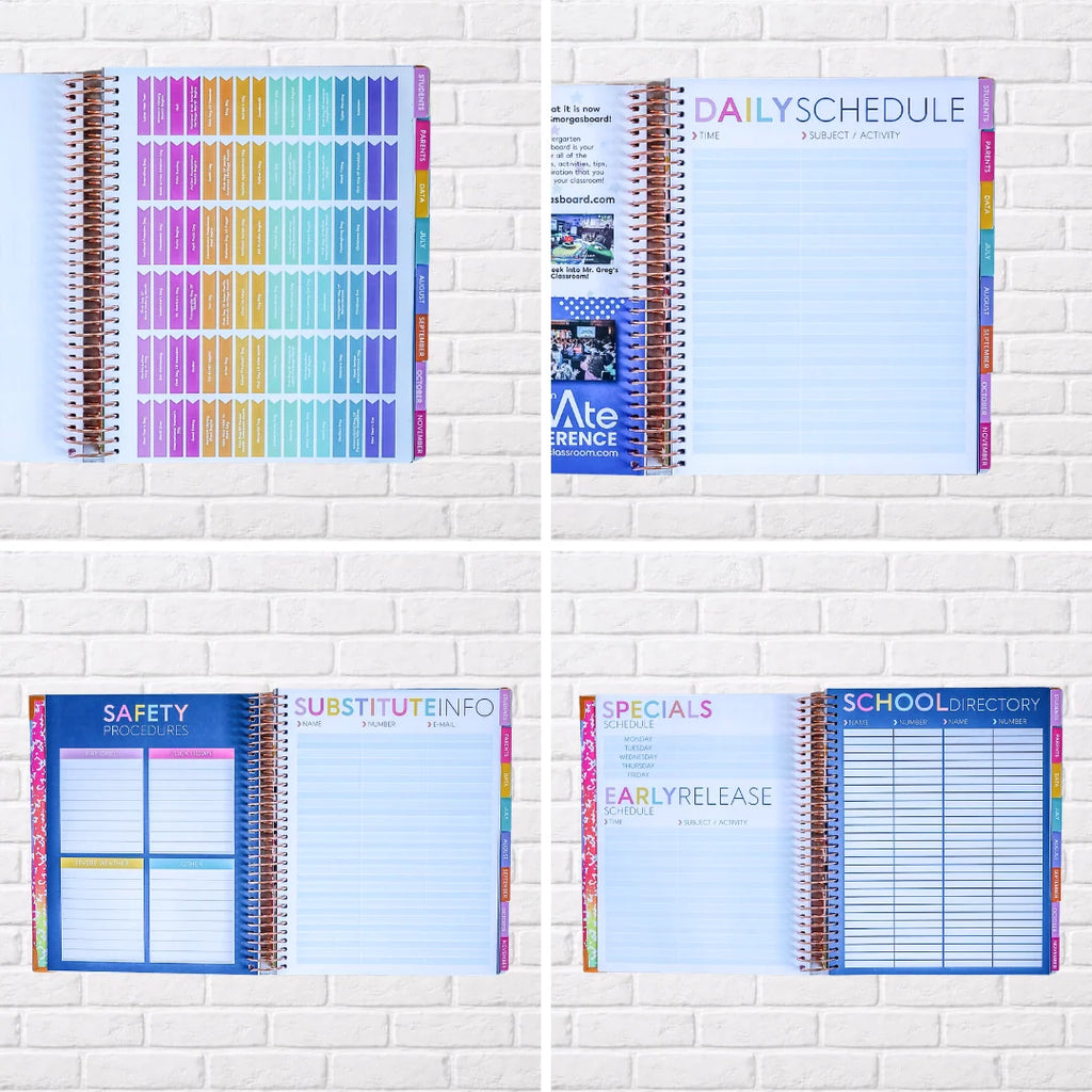 Large Teacher Planner 2026–2027 in Pencil Bows Style