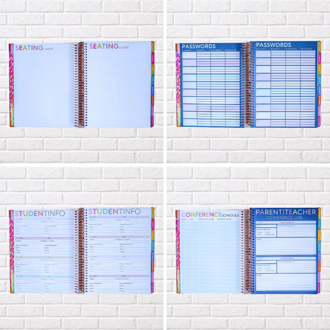 Large Teacher Planner 2026–2027 in Pencil Bows Style