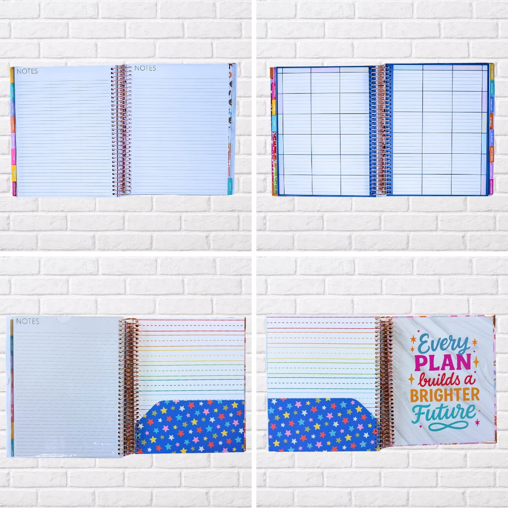 Large Teacher Planner 2026–2027 in Pencil Bows Style