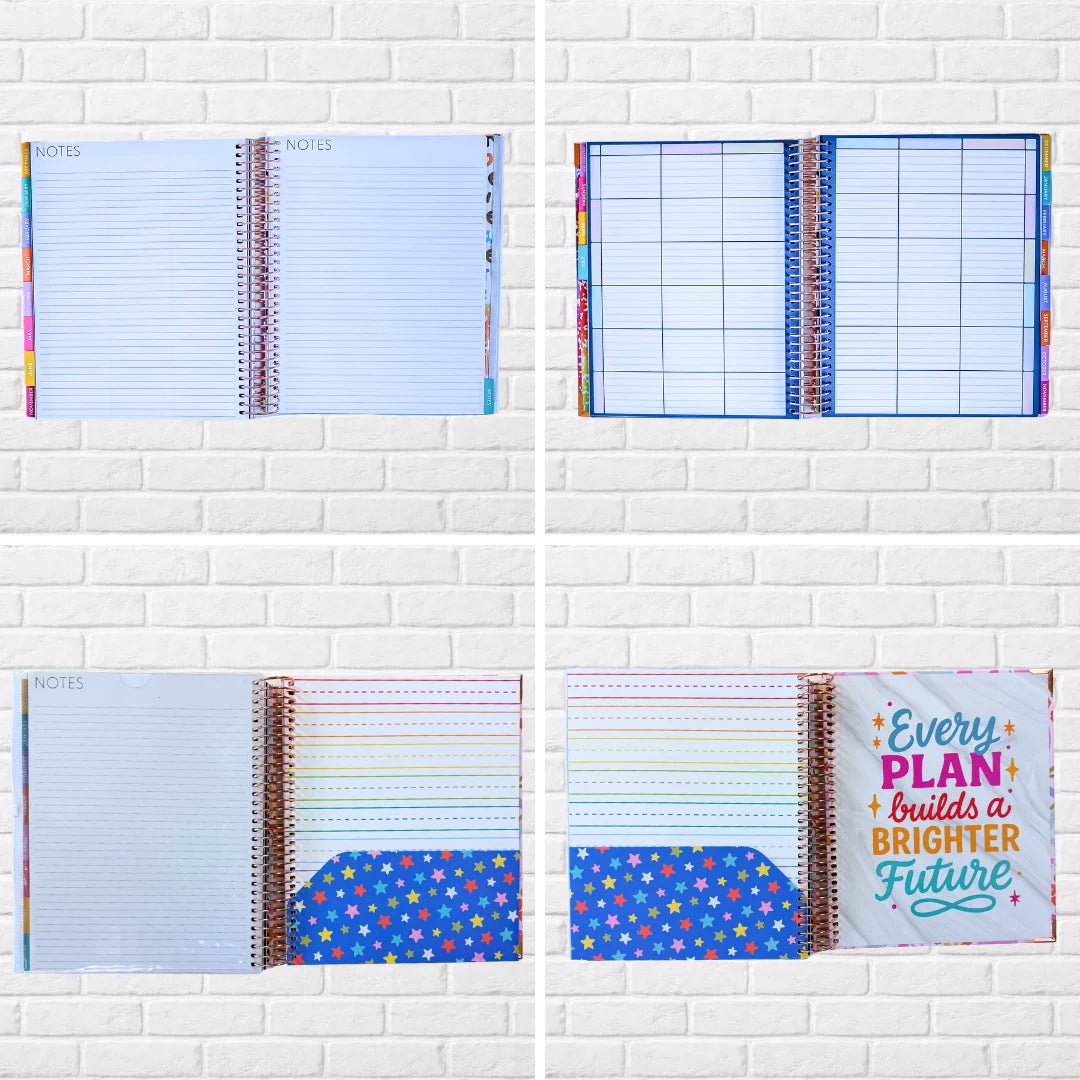Large Teacher Planner 2026–2027 in Pencil Bows Style
