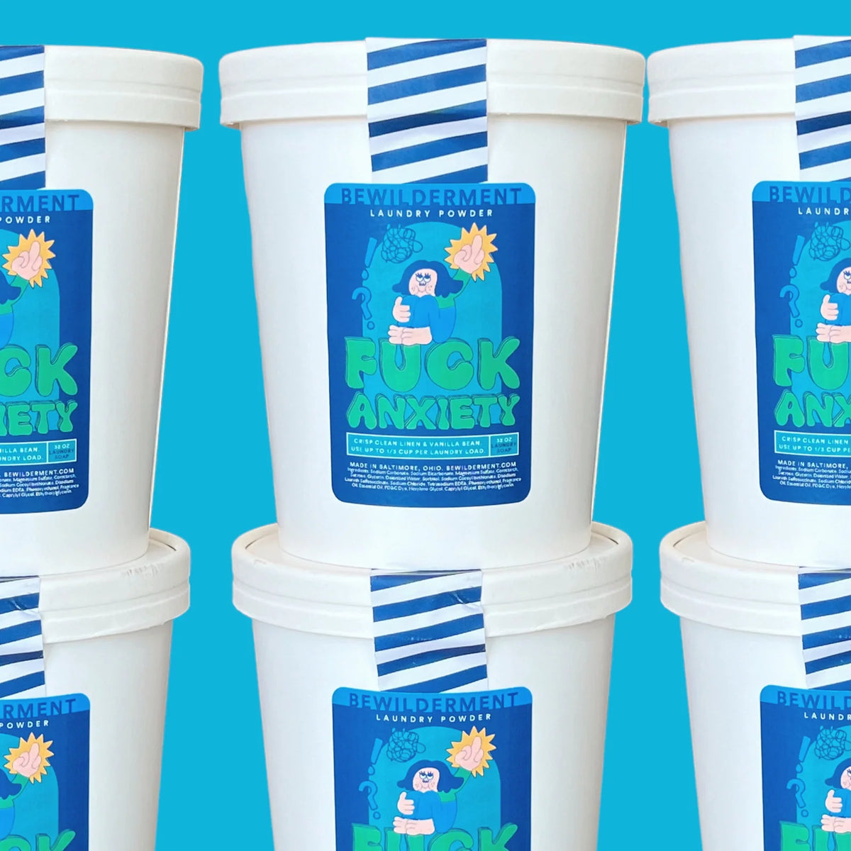 Laundry Soap Powder in Fresh Linen and Vanilla Bean Scent for Standard and High Efficiency Washers