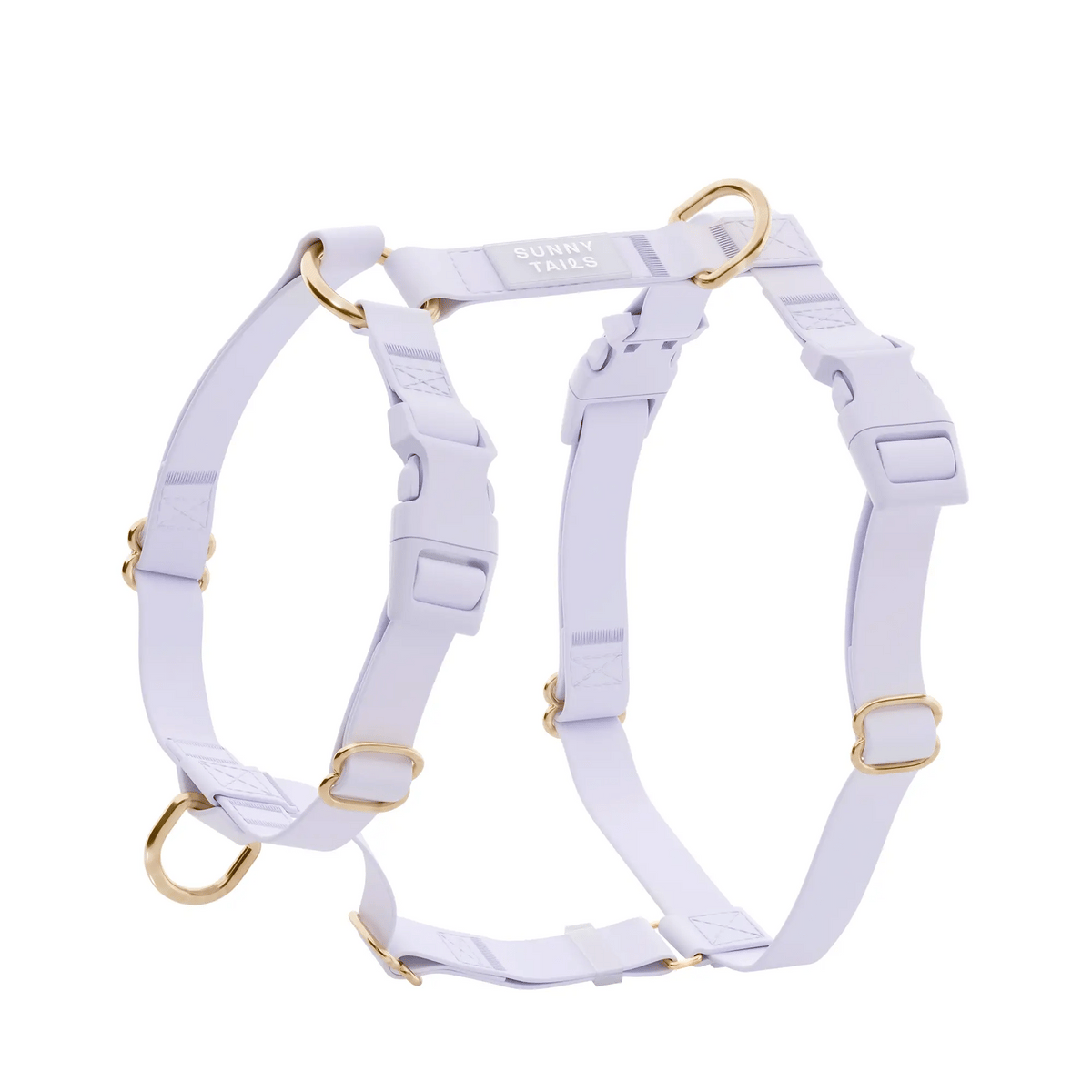 Lavender Dog Harness with Five Adjustment Points and Front and Back Leash Attachments for Walking