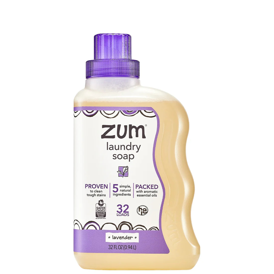 Lavender Laundry Detergent, 32 Fl Oz Concentrated Plant-Based Soap for HE and Standard Washers