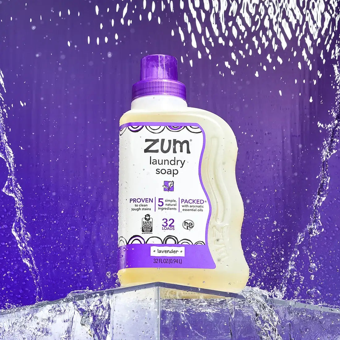 Lavender Laundry Detergent, 32 Fl Oz Concentrated Plant-Based Soap for HE and Standard Washers