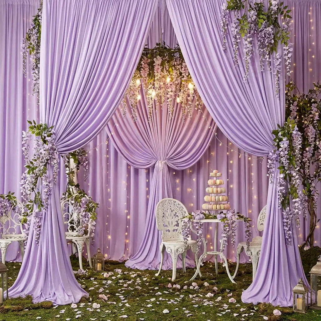 Lavender Spandex Drape Curtain, 12 ft x 60 in Four-Way Stretch