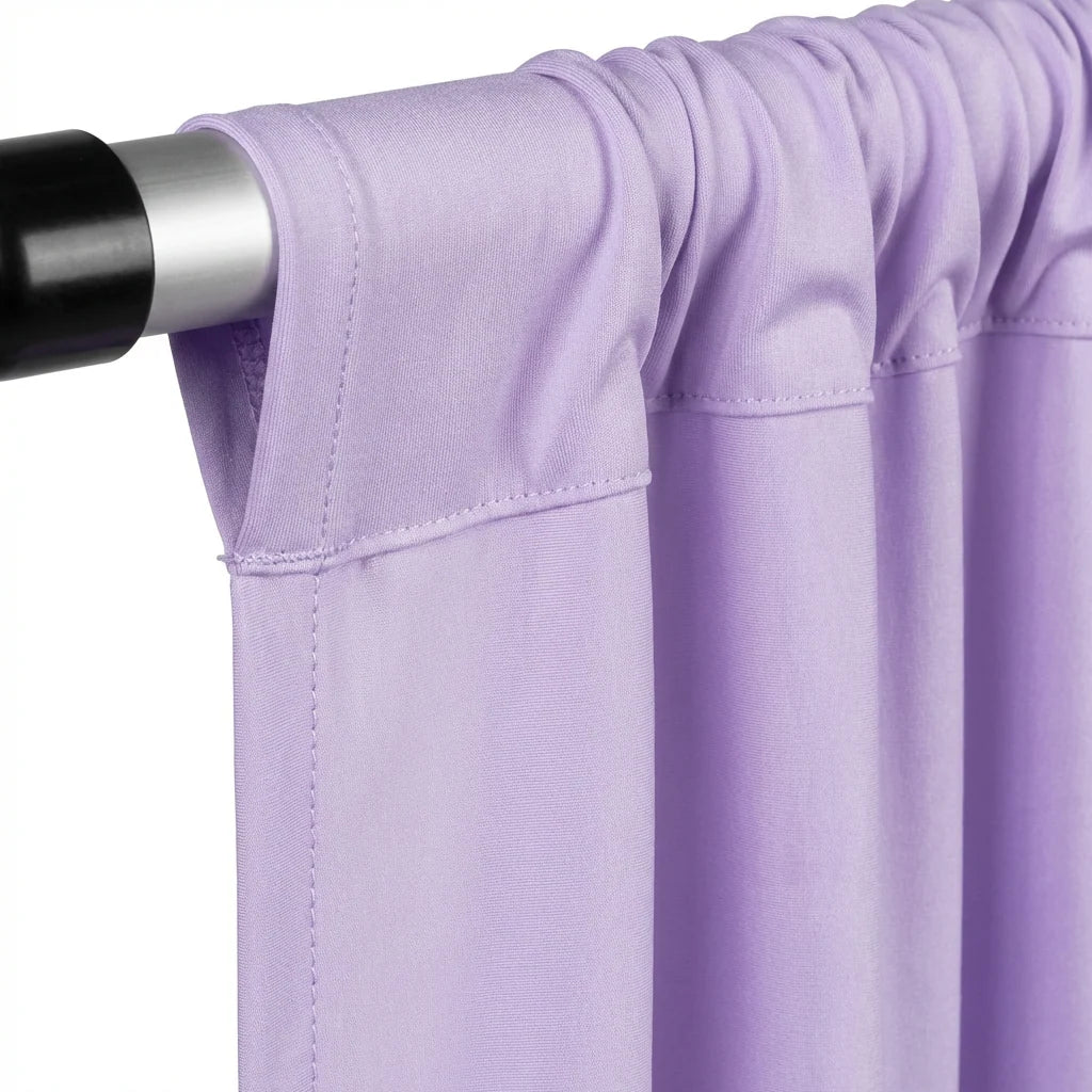 Lavender Spandex Drape Curtain, 12 ft x 60 in Four-Way Stretch