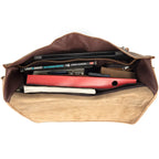 Leather Briefcase with Padded Laptop Compartment, Adjustable Strap and Buckle Pockets in 16 or 18 Inch Sizes