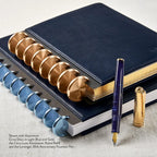 Leather Discbound Notebook with Foldover Cover, Pen Loop and Junior, Midway or Letter Size