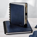 Leather Discbound Notebook with Foldover Cover, Pen Loop and Junior, Midway or Letter Size