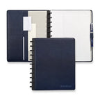 Leather Discbound Notebook with Foldover Cover, Pen Loop and Junior, Midway or Letter Size