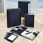 Leather Discbound Notebook with Foldover Cover, Pen Loop and Junior, Midway or Letter Size