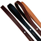 Leather Dog Leash for Training and Daily Handling, Hand-Sewn Construction, Brass Snap, Multiple Widths and Colors