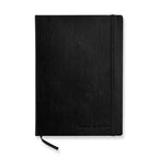 Leather Notebook with Gold-Edged Ruled Pages, Elastic Closure and Ribbon Bookmark in Brown, Pine or Black