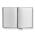 Leather Notebook with Gold-Edged Ruled Pages, Elastic Closure and Ribbon Bookmark in Brown, Pine or Black