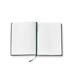 Leather Notebook with Gold-Edged Ruled Pages, Elastic Closure and Ribbon Bookmark in Brown, Pine or Black
