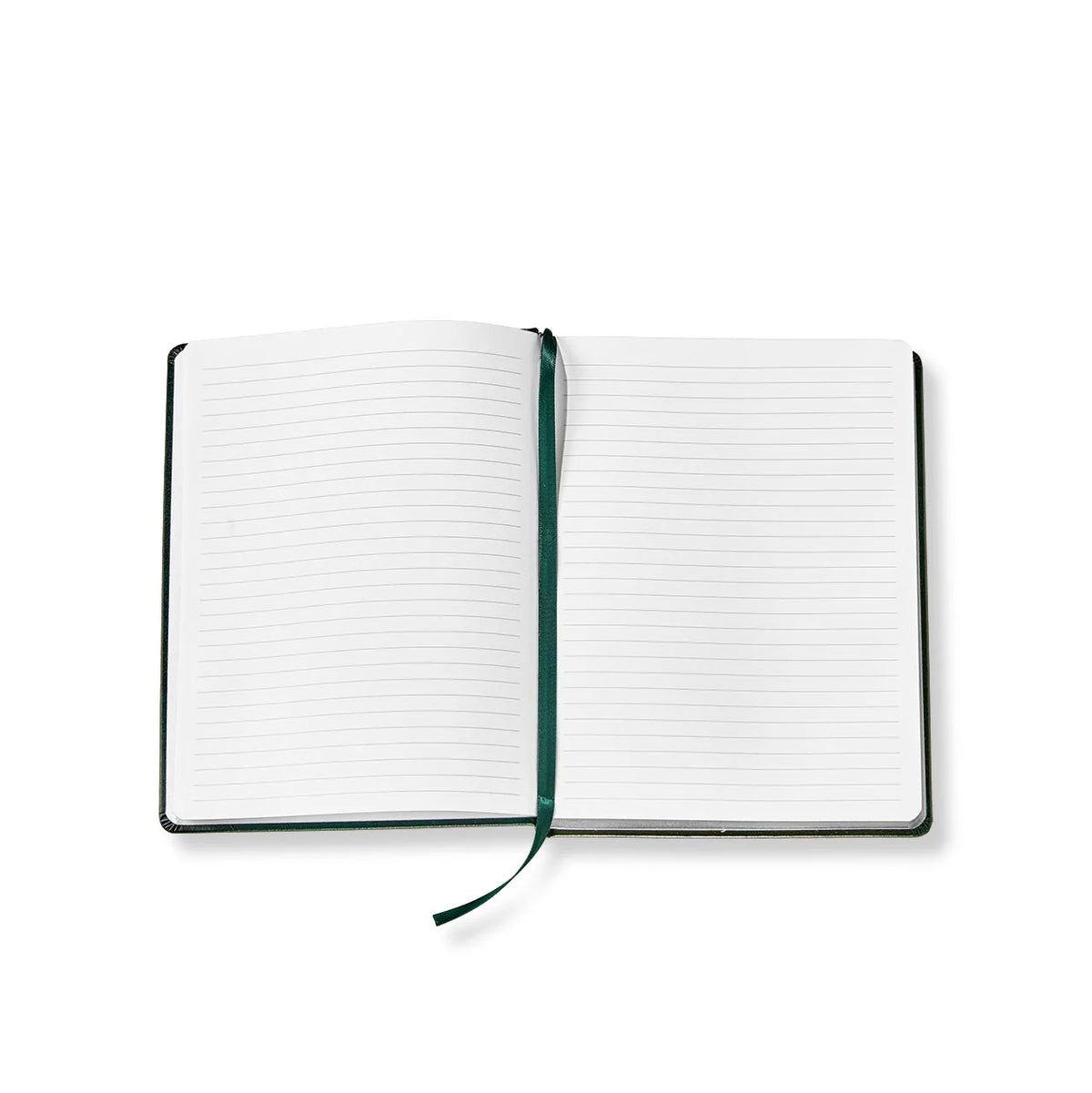 Leather Notebook with Gold-Edged Ruled Pages, Elastic Closure and Ribbon Bookmark in Brown, Pine or Black