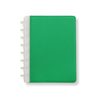 Leather Notebook with Pockets, Foldover Disc-Bound Cover, Pen Loop, Pebbled Full-Grain Leather, Junior or Letter