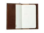 Leather Pocket Journal in Chestnut Brown with a Refillable Cowhide Cover and Included Ballpoint Pen