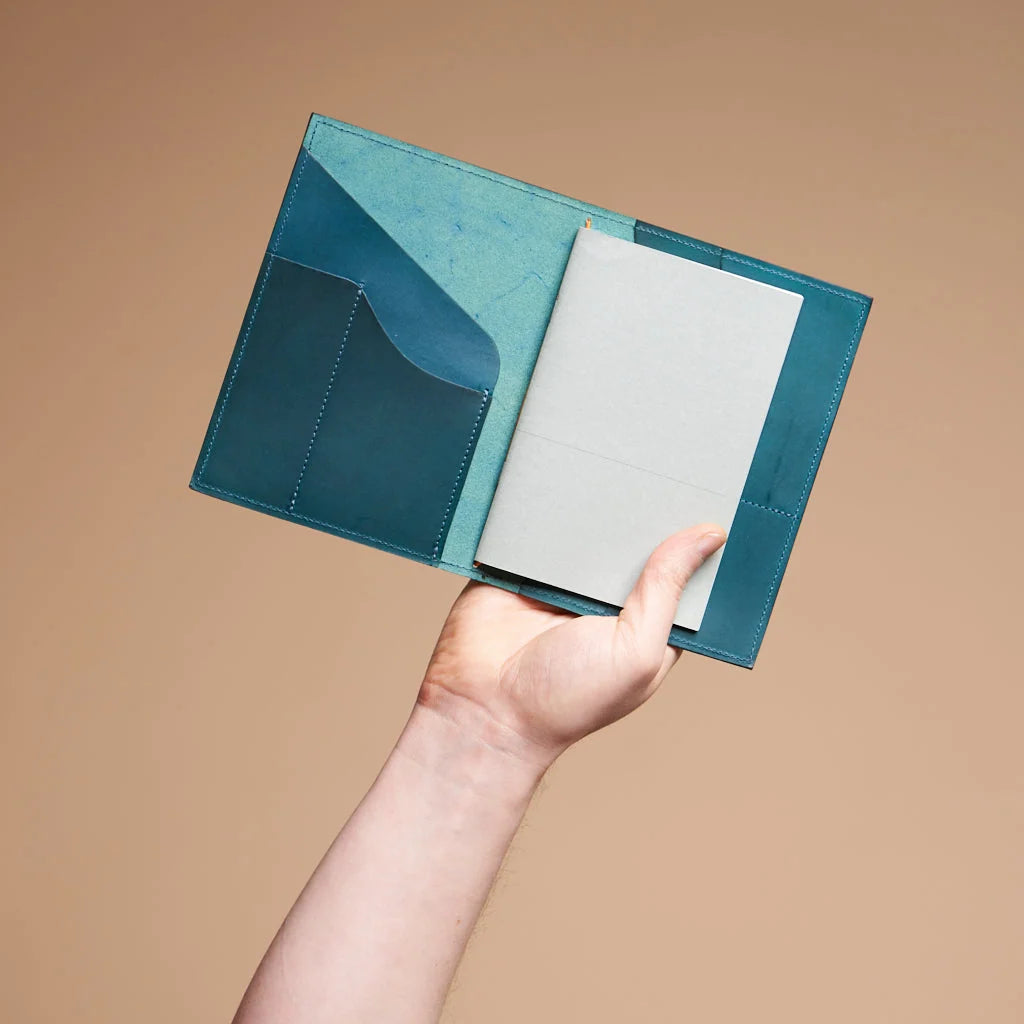 Leather Portfolio, [a6]-petrol blue