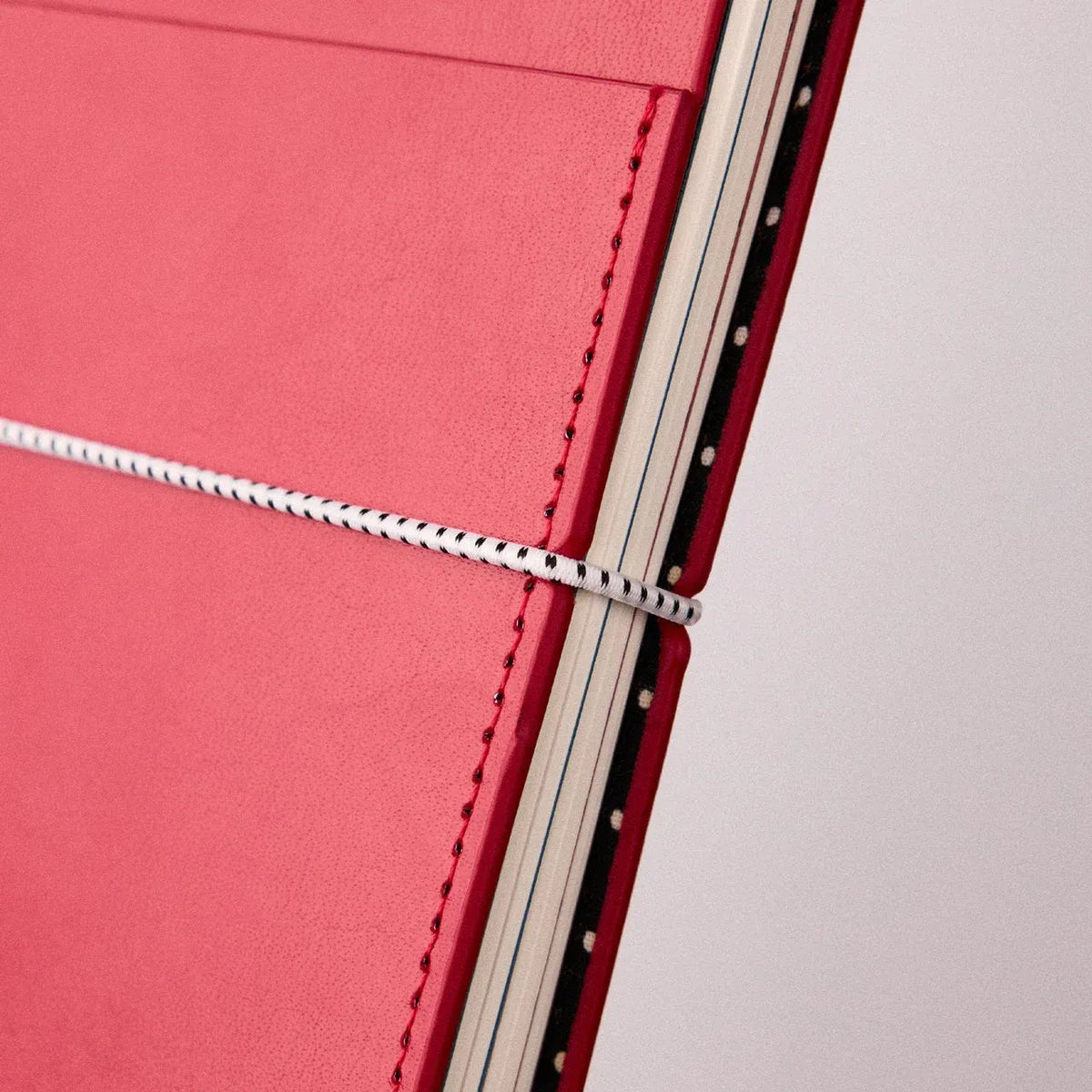 Leather Travel Journal with Refillable Cover, Two Pockets, Polka Dot Lining and Three Notebook Inserts