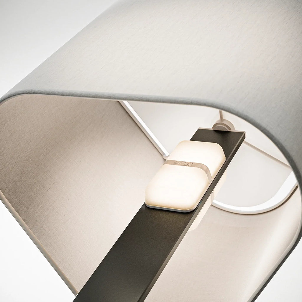 LED Desk Lamp with USB-A and USB-C Charging, Warm Linen-Shaded Light and Three Brightness Levels