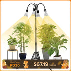 LED Grow Light with Four 30W Bulbs and a 35–64 Inch Adjustable Tripod Stand for Indoor Plants — US 120V
