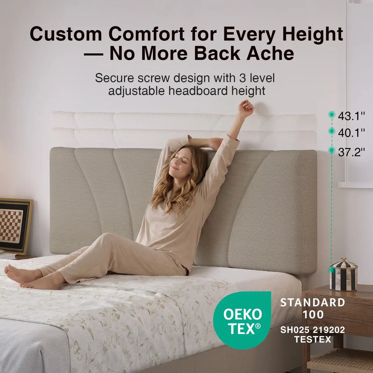 LED Storage Bed Frame with Upholstered Headboard, Built-In Charging and Full, Queen or King Size