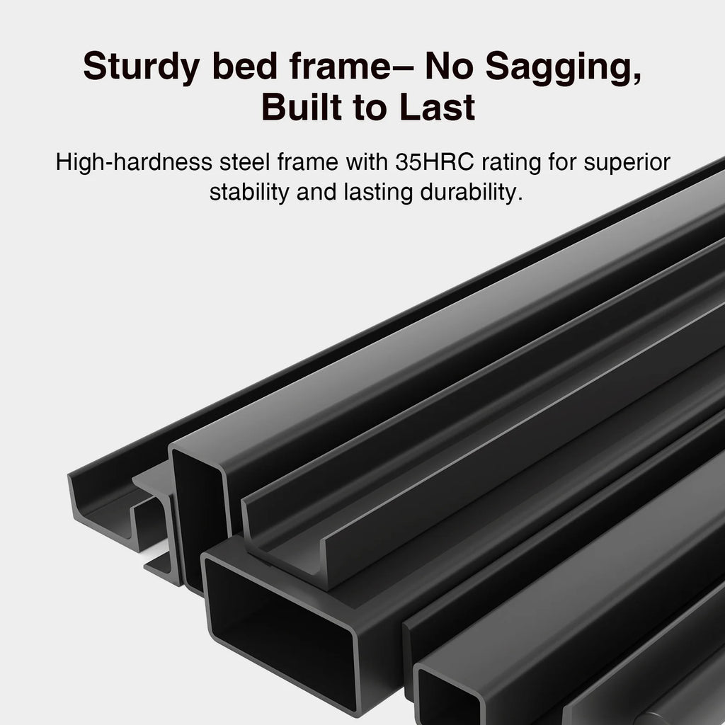 LED Storage Bed Frame with Upholstered Headboard, Built-In Charging and Full, Queen or King Size