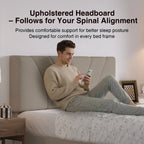 LED Storage Bed Frame with Upholstered Headboard, Built-In Charging and Full, Queen or King Size